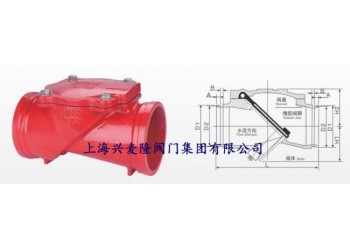 興麥隆溝槽式橡膠瓣止回閥